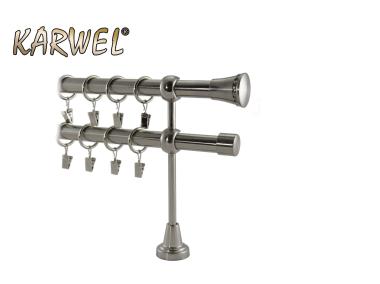 Zdjęcie: Karnisz podwójny Valentina 19 mm -2,4 m Tiara nikiel KARWEL