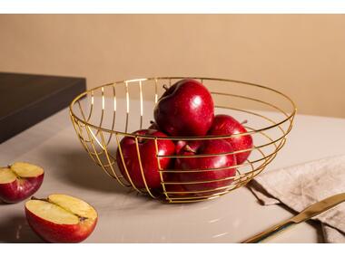 Zdjęcie: Koszyk metalowy Pasy 28x12 cm złoty ALTOMDESIGN