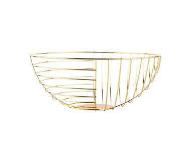 Zdjęcie: Koszyk metalowy Pasy 28x12 cm złoty ALTOMDESIGN