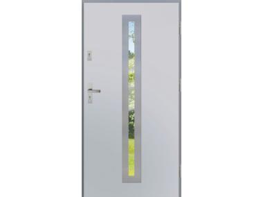Drzwi zewnętrzne stalowo-drewniane Disting Otello 04 Biały 90 cm prawe KR CENTER