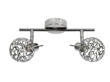 Lampa sufitowa listwa chrom pleciony klosz 2x40W G9 Puzzle CANDELLUX