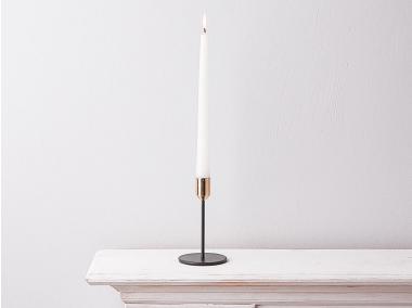 Zdjęcie: Świecznik cieńki czarny ze złotym wykończeniem 8x14 cm ALTOMDESIGN