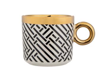 Zdjęcie: Kubek szeroki 350 ml ze złotym uchem Gold Dream dekoracja B ALTOMDESIGN