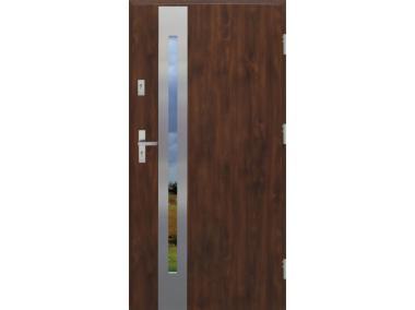 Drzwi zewnętrzne stalowo-drewniane Disting Otello 12B Orzech 80 cm prawe KR CENTER