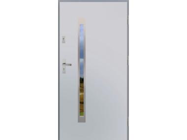 Zdjęcie: Drzwi zewnętrzne stalowo-drewniane Disting Otello 11B Biały 90 cm prawe KR CENTER