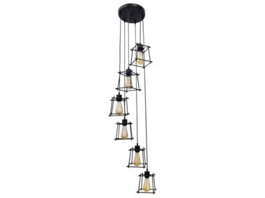 Zdjęcie: Lampa wisząca Ryga 6xE27 czarna IL MIO