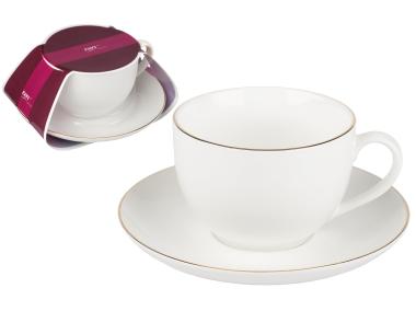 Zdjęcie: Filiżanka i spodek Oro 250 ml z porcelany New Bone RAVI