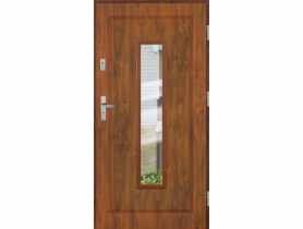 Drzwi zewnętrzne stalowo-drewniane Disting Mario 09 Dąb złoty 100 cm prawe KR CENTER