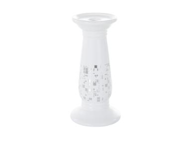 Zdjęcie: Świecznik dekoracyjny Blaze 10x10x20 cm biały EUROFIRANY