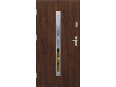Drzwi zewnętrzne stalowo-drewniane Disting Otello 11 Orzech 90 cm lewe KR CENTER