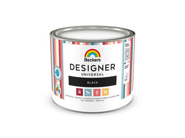 Zdjęcie: Emalia do drewna i metalu Designer Universal Black 0,5 L BECKERS