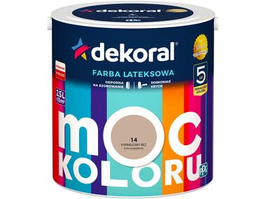 Zdjęcie: Farba lateksowa Moc Koloru karmelowy beż 2,5 L DEKORAL