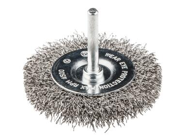 Zdjęcie: Szczotka druciana tarczowa z trzpieniem 50 mm, inox GRAPHITE