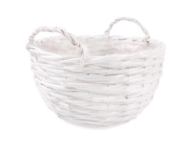 Zdjęcie: Osłonka wiklinowa z uchwytami 33x33x19/24 h cm biała TIN TOURS