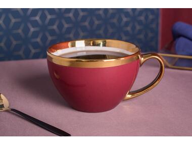 Zdjęcie: Filiżanka Aurora Gold Jumbo 400 ml bordowa ALTOMDESIGN