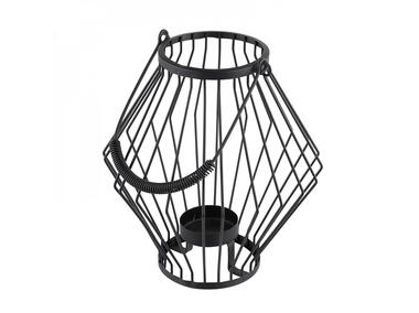 Zdjęcie: Świecznik metalowy szprosowy z uchwytem 19x19x20 cm czarny ALTOMDESIGN