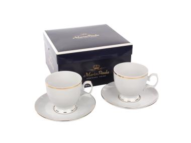 Zdjęcie: Zestaw 2 filiżanek do kawy Mariapaula Złota Linia 220 ml i spodków 15 cm Gift Box ALTOMDESIGN