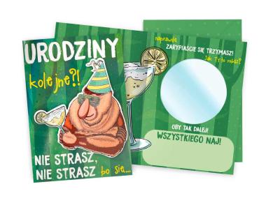 Zdjęcie: Karnet DK-959 Urodziny - nie strasz, nie strasz, lusterko KUKARTKA
