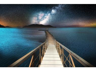 Zdjęcie: Obraz Canvas Silver 85x113 cm Jetty at night STYLER
