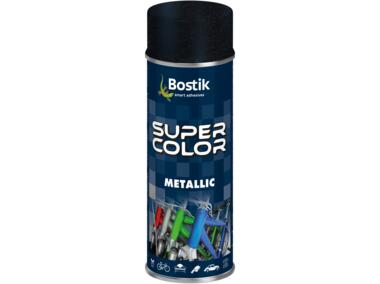 Zdjęcie: Lakier akrylowy metaliczny Super Color Metallic czarny 400 ml BOSTIK