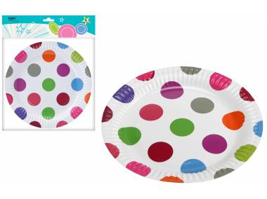 Zdjęcie: Talerz papierowy Pink Dots 18 cm - 6 szt. RAVI