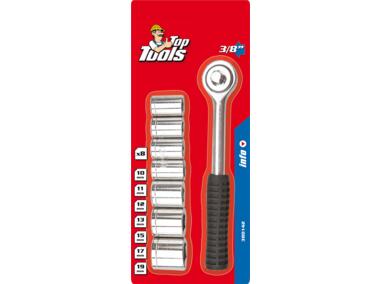 Zdjęcie: Klucze nasadowe 3/8", zestaw 8 sztuk TOP TOOLS