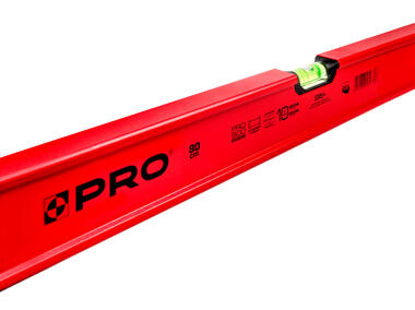 Zdjęcie: Poziomnica PRO900 Heavy Duty malowana czerwona z uchwytem 80cm PRO