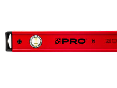 Zdjęcie: Poziomnica PRO900 Heavy Duty malowana czerwona z uchwytem 80cm PRO