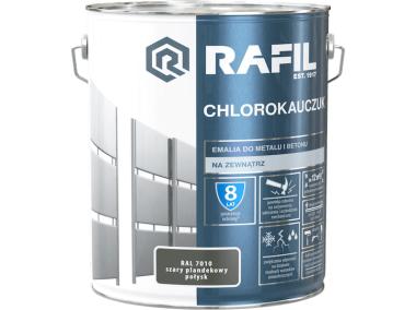 Zdjęcie: Emalia chlorokauczuk szary plandeko RAL7010 10L RAFIL