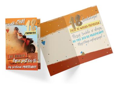 Zdjęcie: Karnet PP-2187 Urodziny 18 - osiemnastka, cyfry, Power KUKARTKA