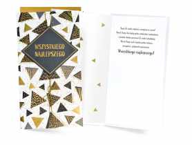 Karnet PM-386 Wszystkiego najlepszego - trójkąty KUKARTKA