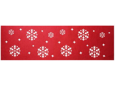 Zdjęcie: Bieżnik Śnieg 30x100 cm czerwony UNIGLOB