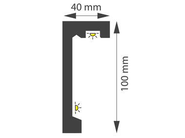Zdjęcie: Listwa maskująca szynę karniszową z polimeru HD LK-1 biała, 3 metry 10x3,8 cm DMS