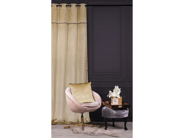 Zdjęcie: Zasłona welwetowa z wszywką z ekoskóry posh chic złoty 140x270 cm CHIC HOME