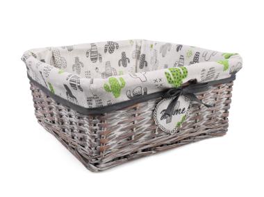 Zdjęcie: Szuflada kwadratowa z materiałem w katusy 31x31x14 cm brązowa TIN TOURS