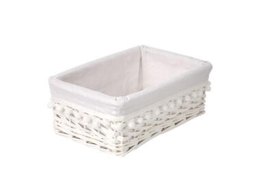 Zdjęcie: Koszyk biały z pomponami 30x21x13 cm ALTOMDESIGN