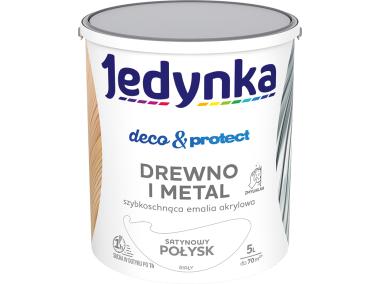 Zdjęcie: Emalia akrylowa Deco&Protect drewno i metal satynowy połysk biały 5 L JEDYNKA