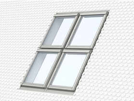 Kołnierz kombi EKJ 0001E profilowany obniżony montaż dwa okna obok siebie, 66x118 cm VELUX
