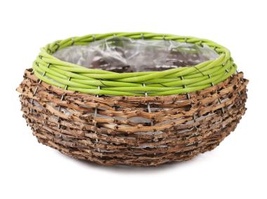 Zdjęcie: Doniczka na kwiaty z folią 30x11 cm okragła TIN TOURS