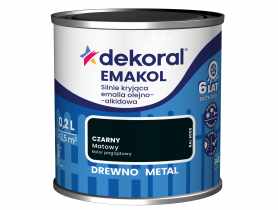 Emalia ftalowa Emakol Strong czarny matowy 0,2 L DEKORAL