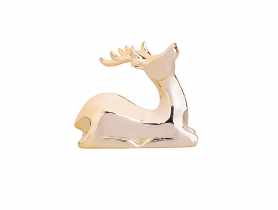 Figurka porcelanowa Renifer Modern 11x4,5x9,5 cm złota ALTOMDESIGN