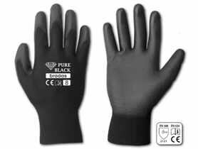 Rękawice ochronne Pure Black poliuretan, rozmiar 8 BRADAS