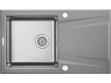 Zdjęcie: Zlewozmywak Prime szary metalik granito stal 860x500x220, space saver DEANTE