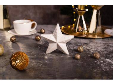 Zdjęcie: Figurka porcelanowa Gwiazdka wytłaczana 13x5,5x12 cm ALTOMDESIGN