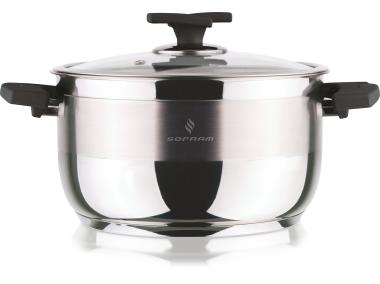 Zdjęcie: Garnek Sofram-Arte 24 cm - 5,7 L ze szklaną pokrywą DAJAR
