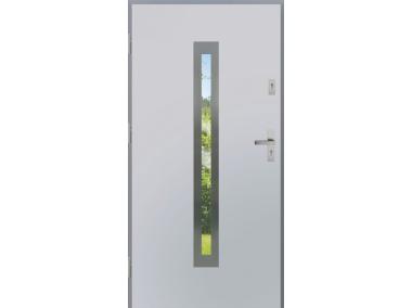 Zdjęcie: Drzwi zewnętrzne stalowo-drewniane Disting Figaro 04 Biały 90 cm lewe KR CENTER