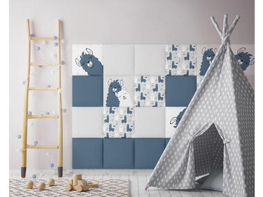Zdjęcie: Panele tapicerowane kwadratowe Mollis Print 30x30 alpaki - 4 sztuki STEGU