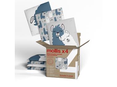 Zdjęcie: Panele tapicerowane kwadratowe Mollis Print 30x30 alpaki - 4 sztuki STEGU