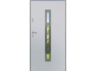Drzwi zewnętrzne stalowo-drewniane Disting Figaro 04 Biały 90 cm prawe KR CENTER