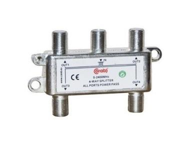 Rozgałęźnik spliter 5-2400Mhz 4 drożny power pass CORAB